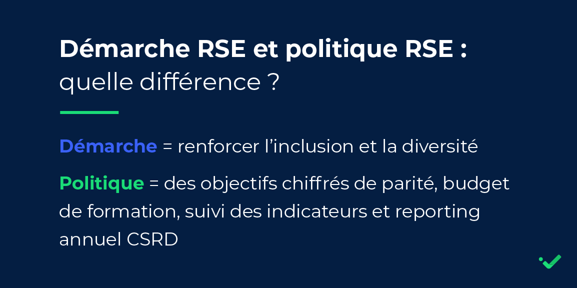 différence démarche rse et politique rse