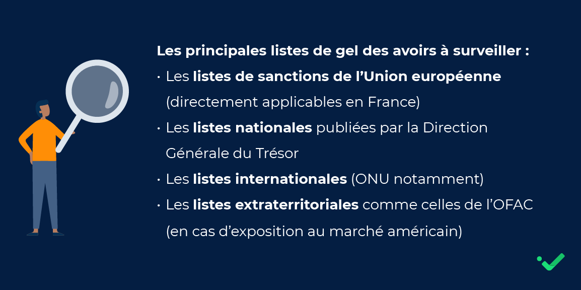 Gel des avoirs : principales listes à surveiller